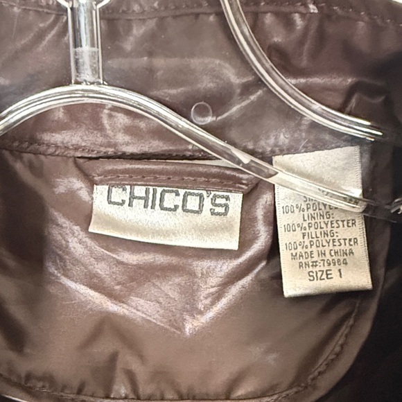 Chicos Women's Quilted Brown Jacket - Picture 2 of 3